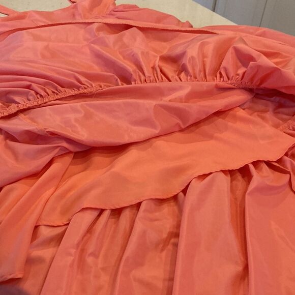 J. CREW Taffeta Tiered Salmon Pink maxi Dress Size 4 - Picture 7 of 10